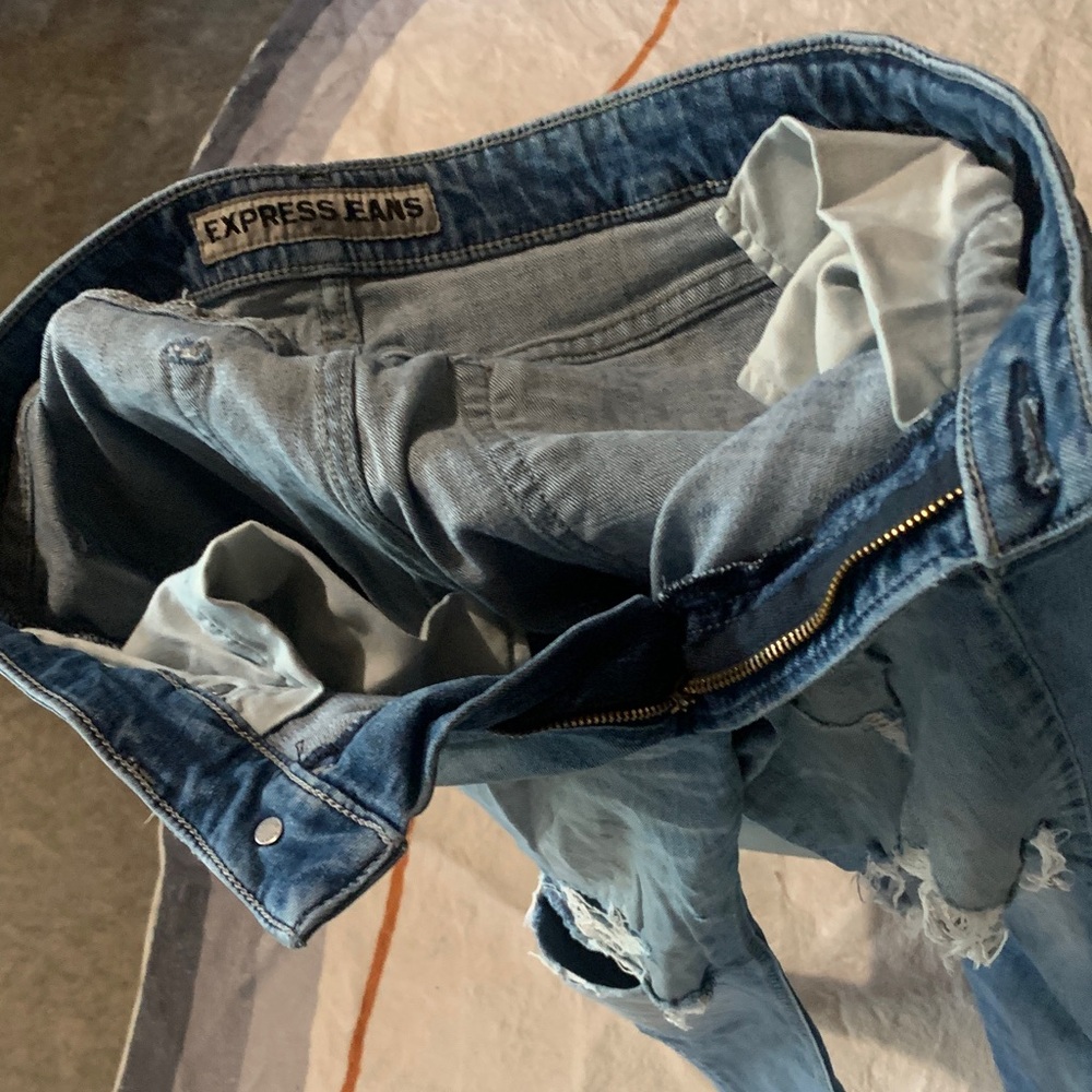Express Denim Straight Jeans in Light Blue 32 x 32